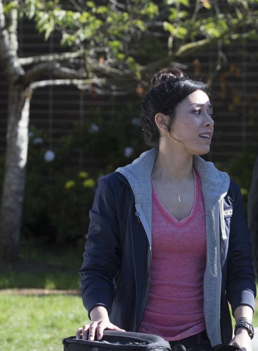 Harpoon Ella Lopez Inspired Blue Leather Jacket - Lucifer S02 Style