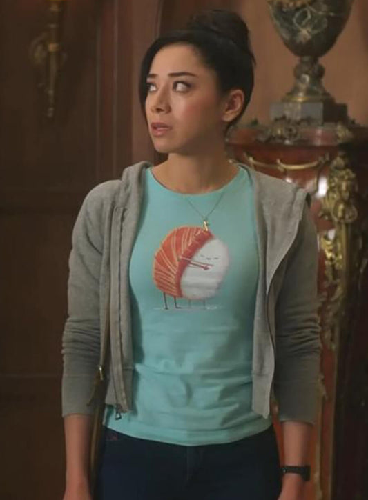 Harpoon Ella Lopez Inspired Grey Hooded Jacket - Lucifer S03 Style