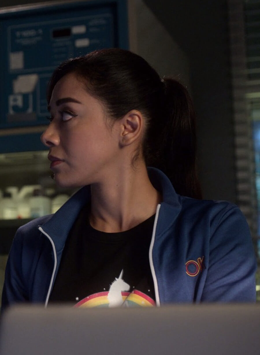 Harpoon Ella Lopez Inspired Blue Leather Jacket - Lucifer S04 Style