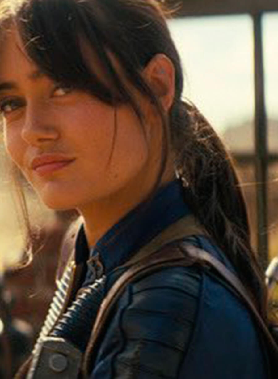 Harpoon Lucy Inspired Blue Leather Jacket - Fallout S02 Style