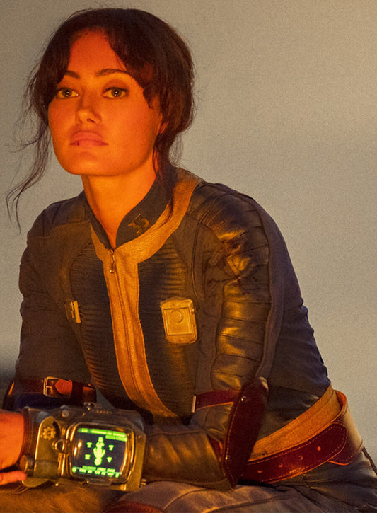 Harpoon Lucy Inspired Blue Leather Jacket - Fallout S02 Style