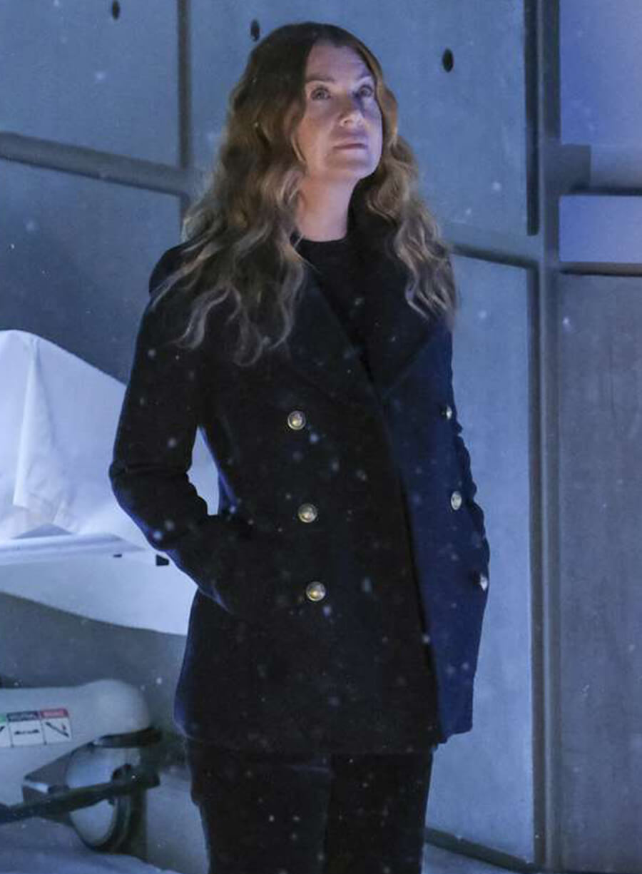 Harpoon Dr. Meredith Grey Inspired Black Coat - Grey's Anatomy Style