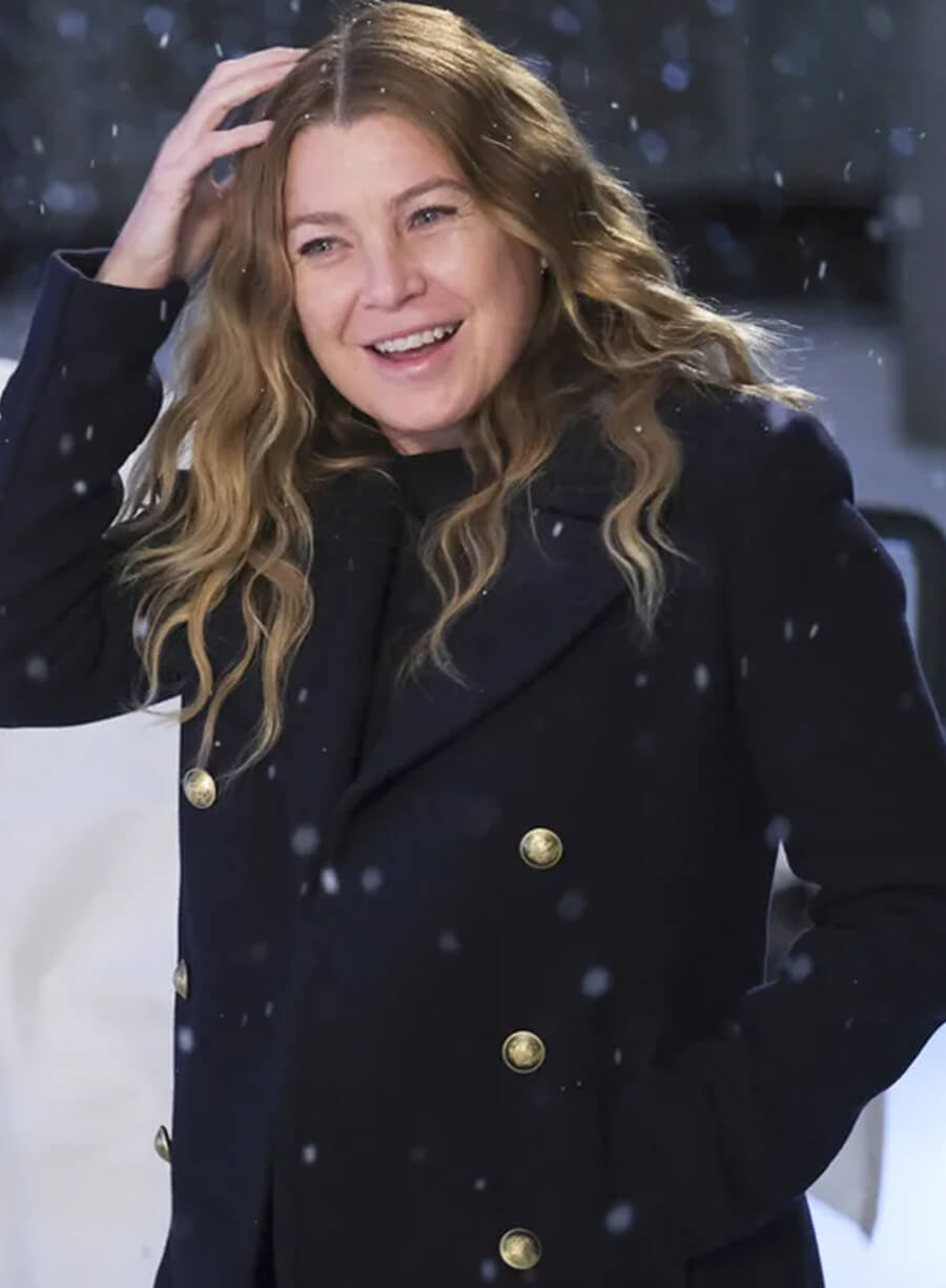 Harpoon Dr. Meredith Grey Inspired Black Coat - Grey's Anatomy Style