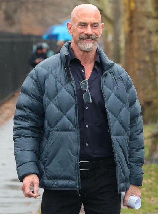 Harpoon Elliot Stabler Inspired Grey Leather Jacket - Law & Order Organized Crime Style