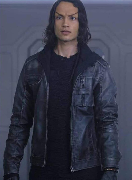 Harpoon Elnor Inspired Black Genuine Leather Leather Jacket - Star Trek Picard Season 2 Style