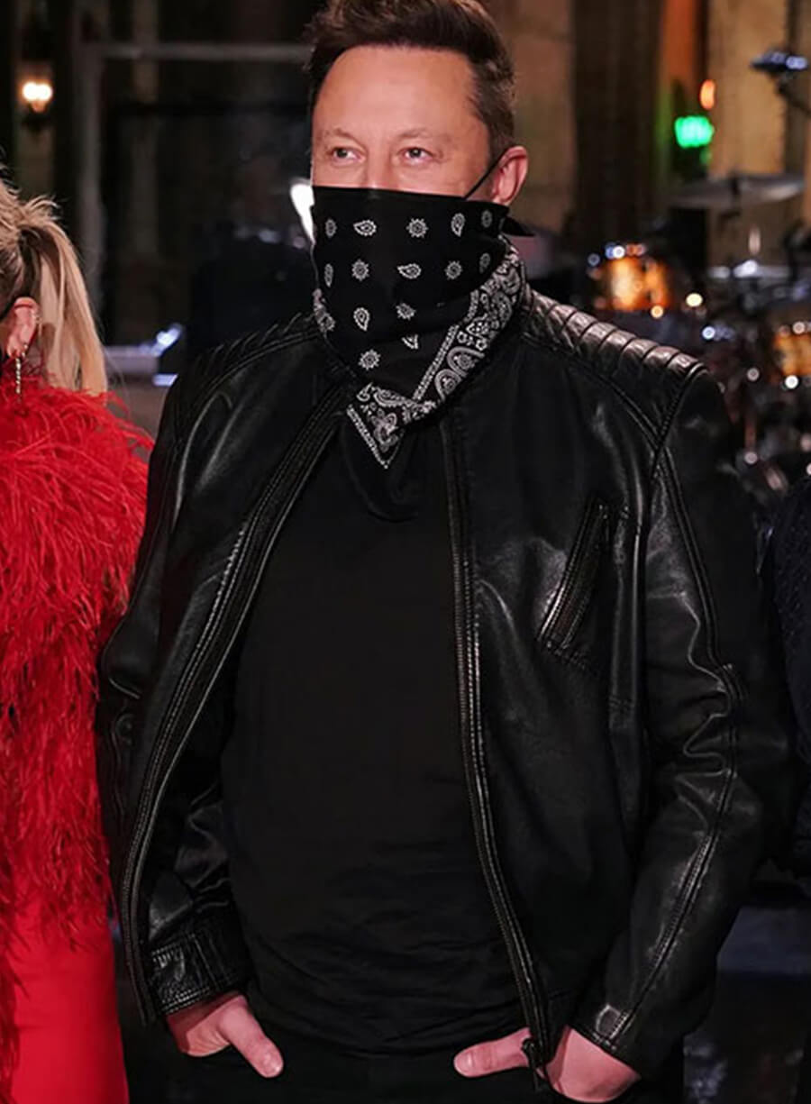 Harpoon Elon Musk Inspired Black Leather Jacket