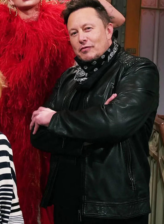 Harpoon Elon Musk Inspired Black Leather Jacket