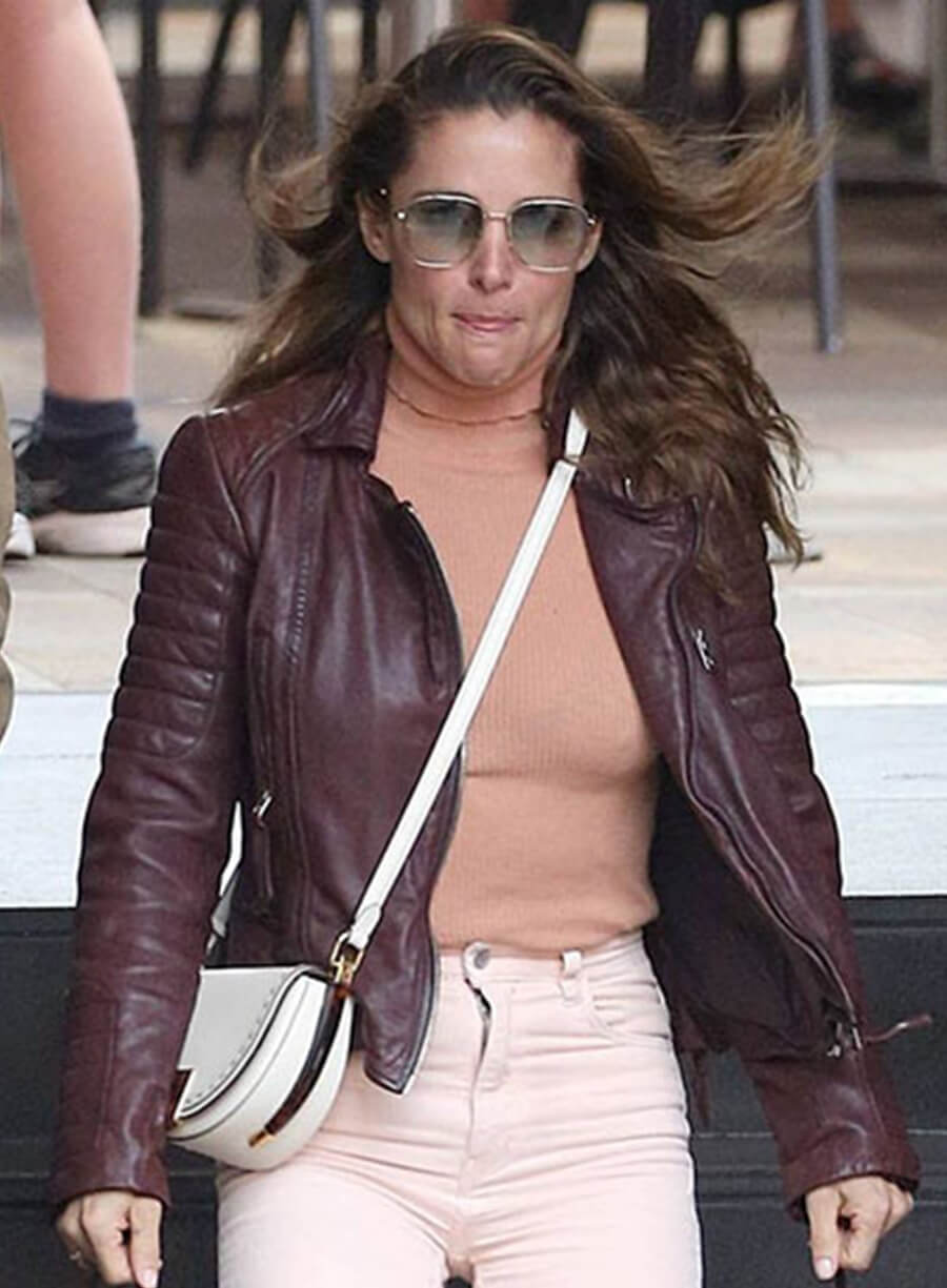 Harpoon Elsa Pataky Burgundy Inspired Burgundy Leather Jacket