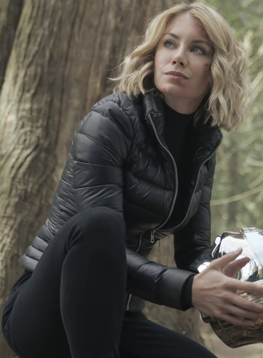 Harpoon Emilia Harcourt Inspired Black Leather Jacket - Peacemaker Style