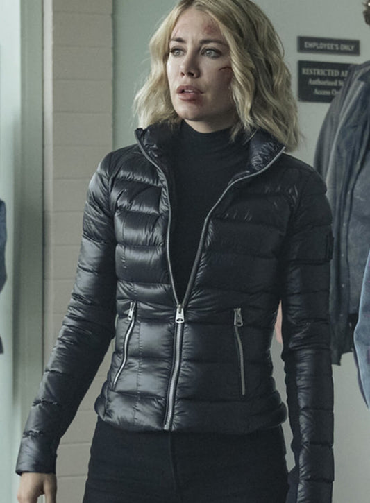 Harpoon Emilia Harcourt Inspired Black Leather Jacket - Peacemaker Style