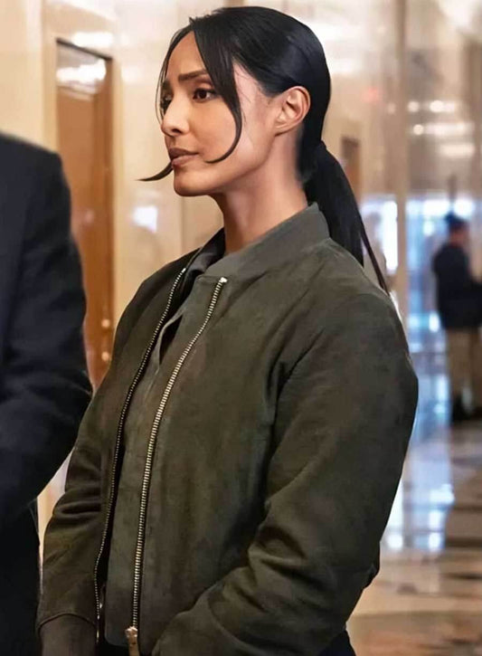 Harpoon Dani Rhodes Inspired Green Suede Leather Leather Jacket - FBI S07 Tv Series Style