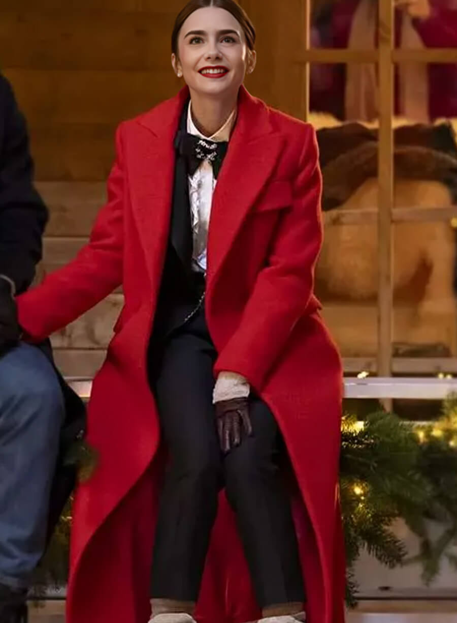 Harpoon Emily Cooper Inspired Red Coat - Emily in Paris S04 Style