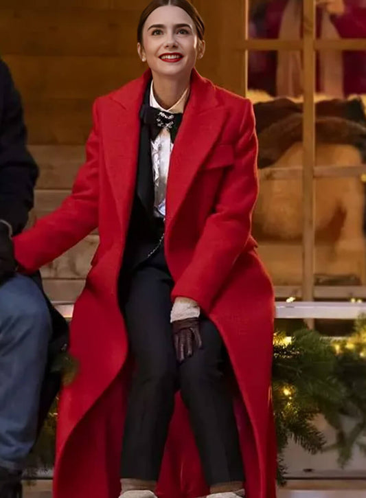 Harpoon Emily Cooper Inspired Red Coat - Emily in Paris S04 Style