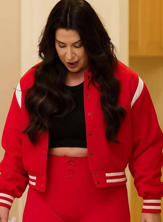 Harpoon Emily Simpson Inspired Red Bomber Jacket - The Real Housewives of Orange County Style