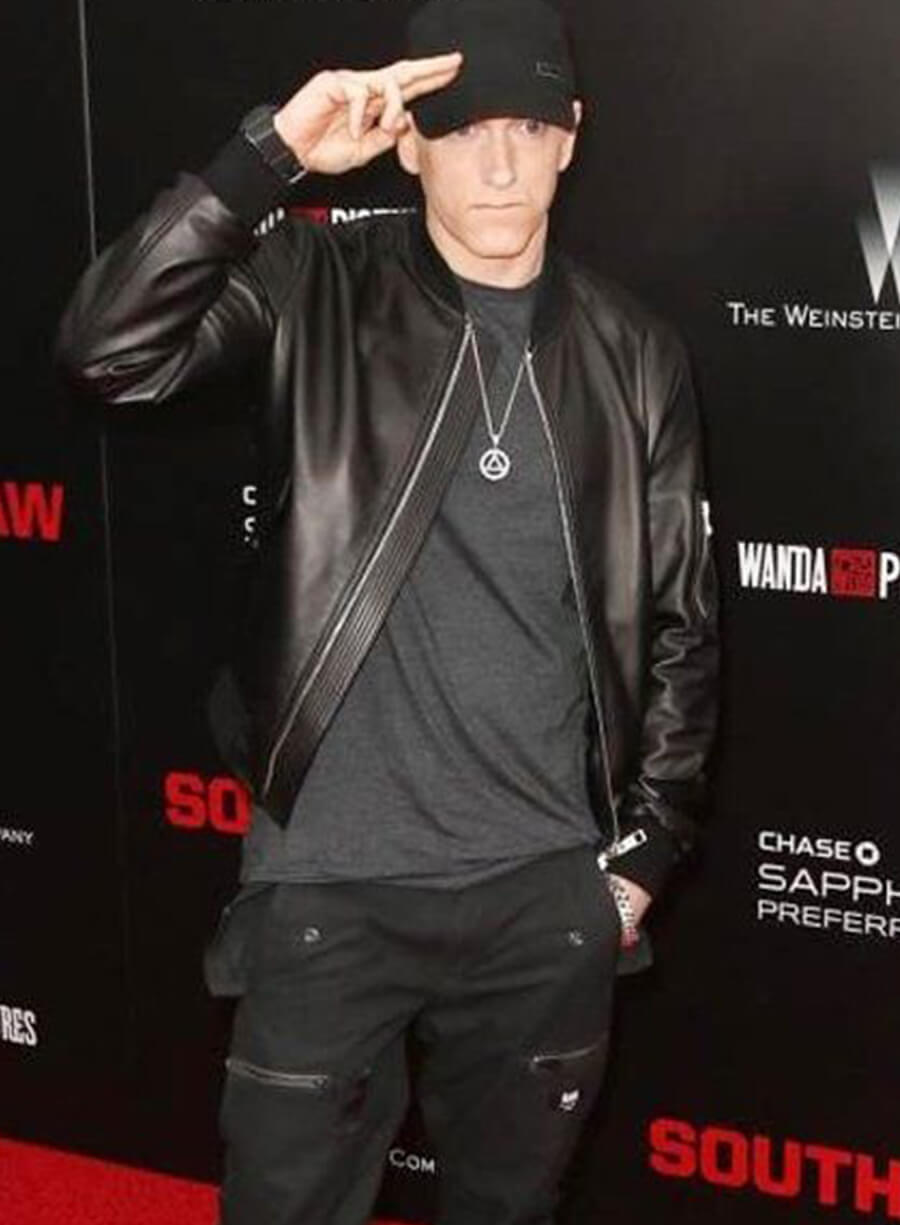 Harpoon Eminem Inspired Black Bomber Jacket