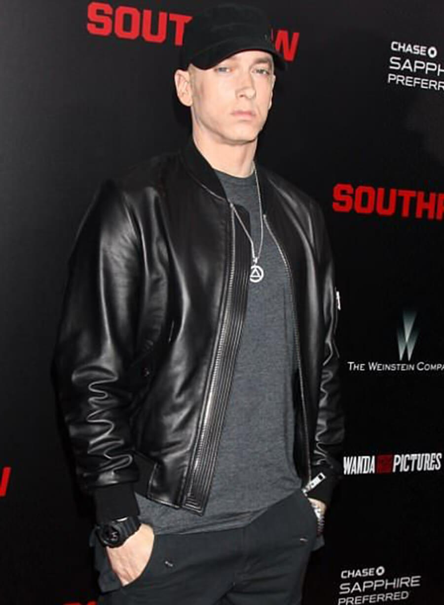 Harpoon Eminem Inspired Black Bomber Jacket