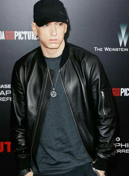 Harpoon Eminem Inspired Black Bomber Jacket