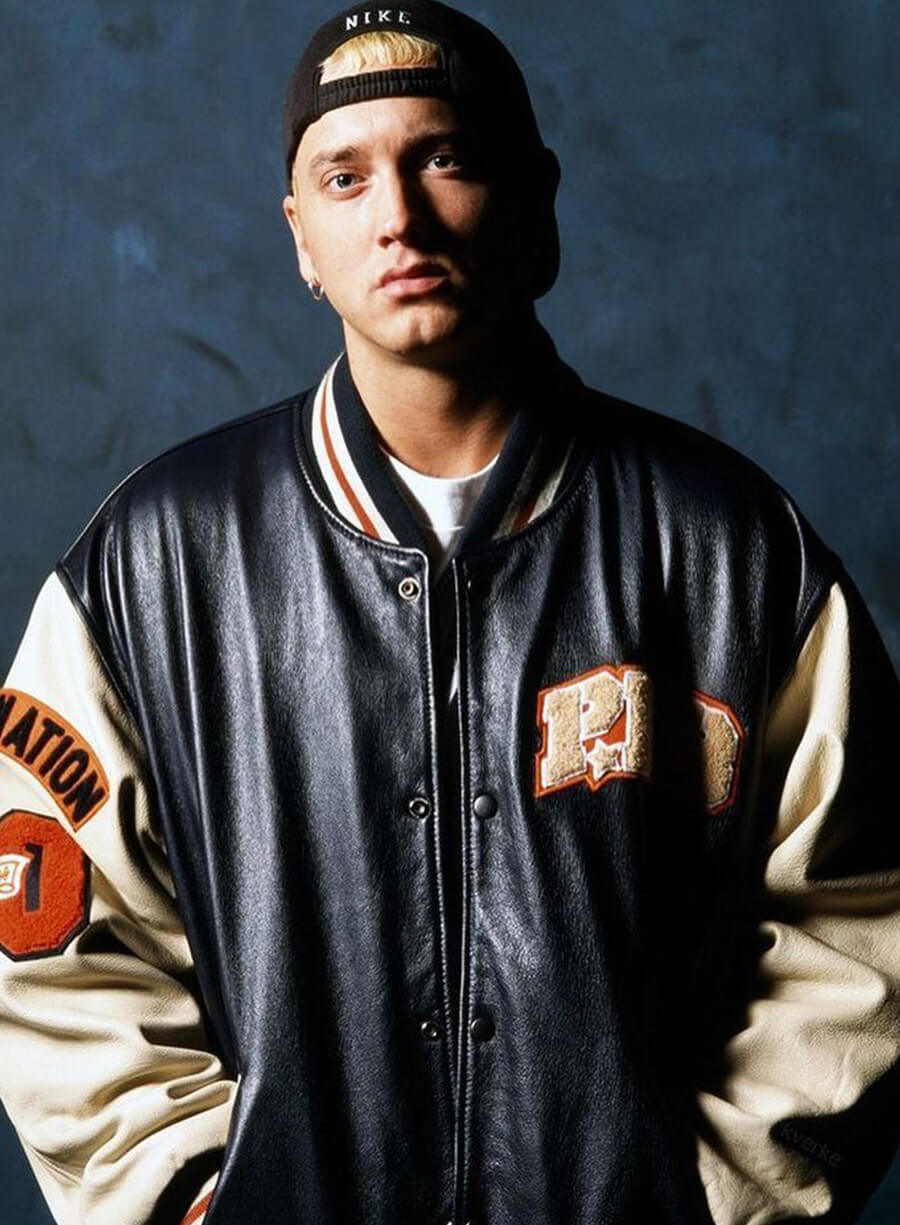 Harpoon Eminem Inspired Black Varsity Jacket