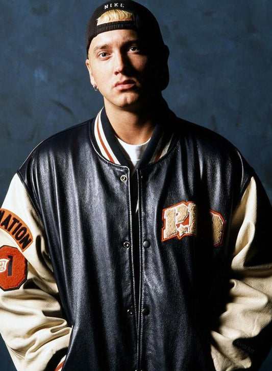 Harpoon Eminem Inspired Black Varsity Jacket