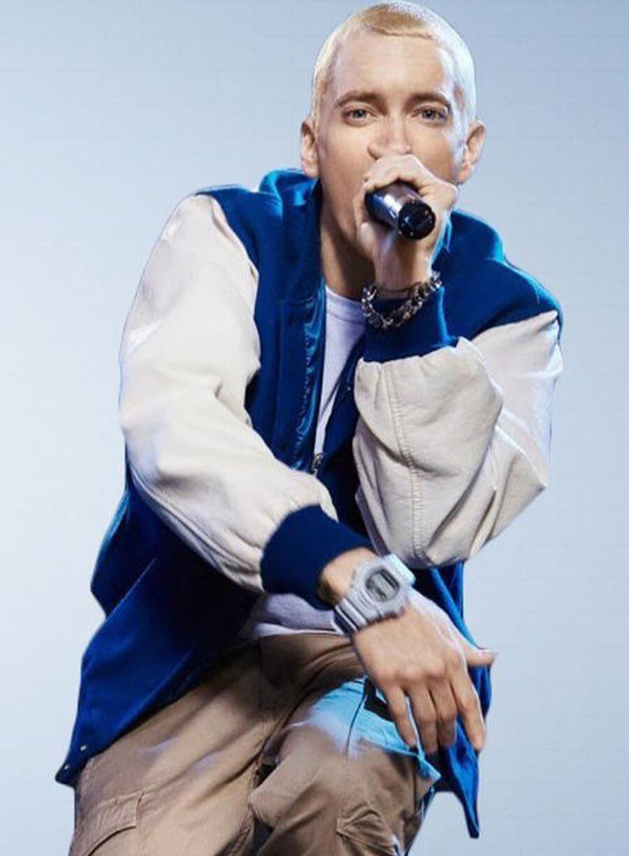Harpoon Eminem Inspired Blue & White Varsity Jacket
