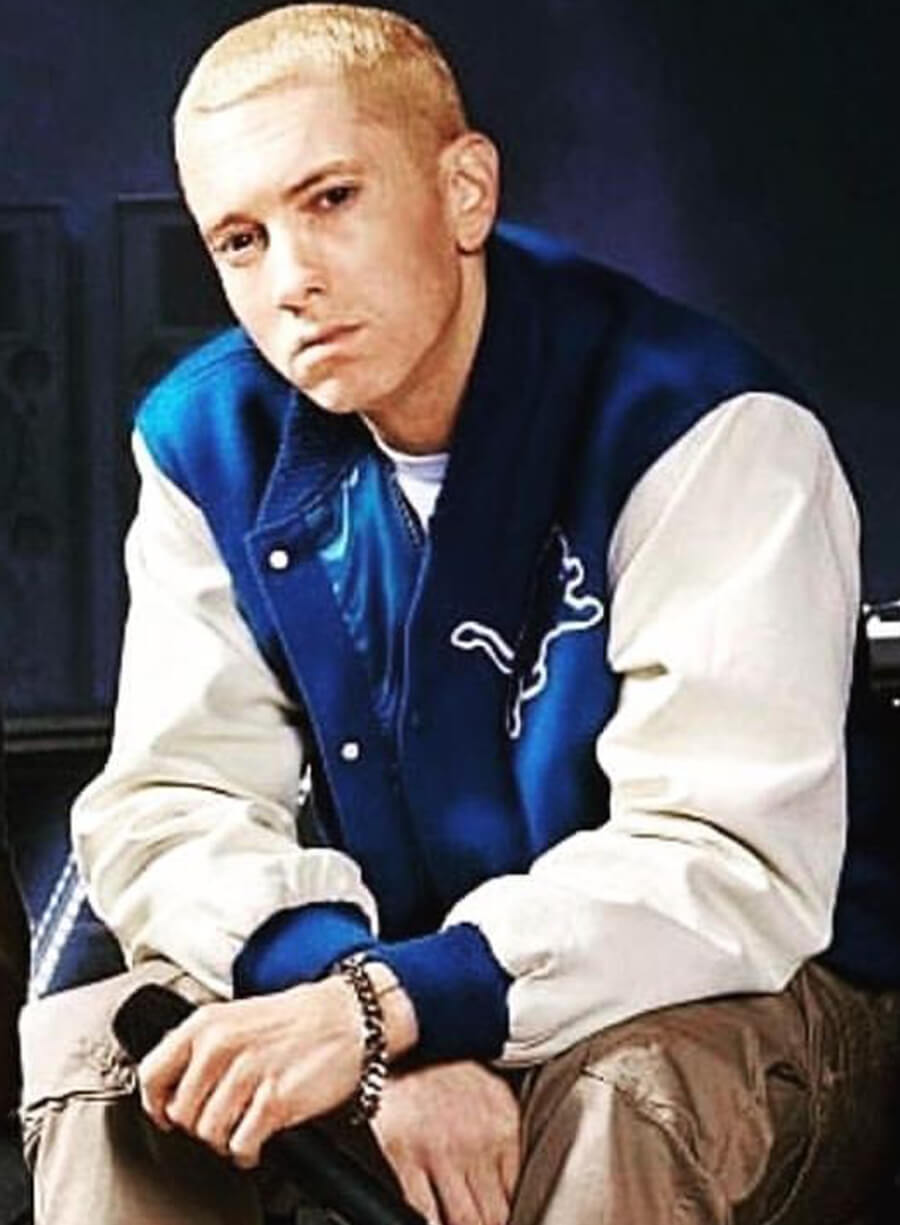 Harpoon Eminem Inspired Blue & White Varsity Jacket