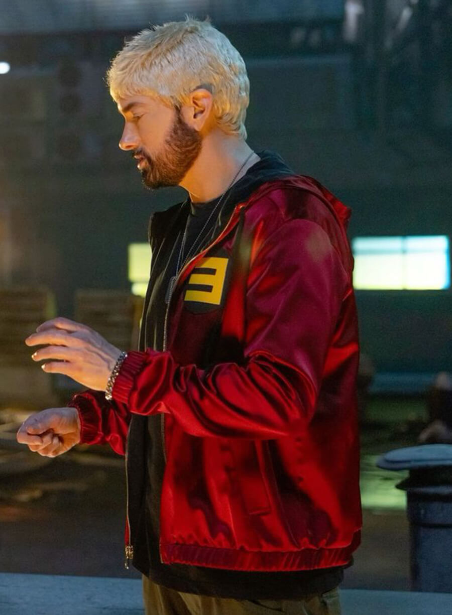 Harpoon Eminem Inspired Red Hooded Jacket - Houdini Song Style