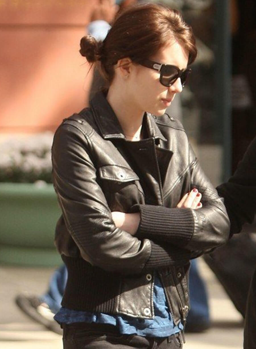 Harpoon Emma Roberts Inspired Black Real Leather Leather Jacket