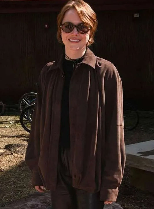 Harpoon Michelle Inspired Brown Leather Jacket - Bugonia Style