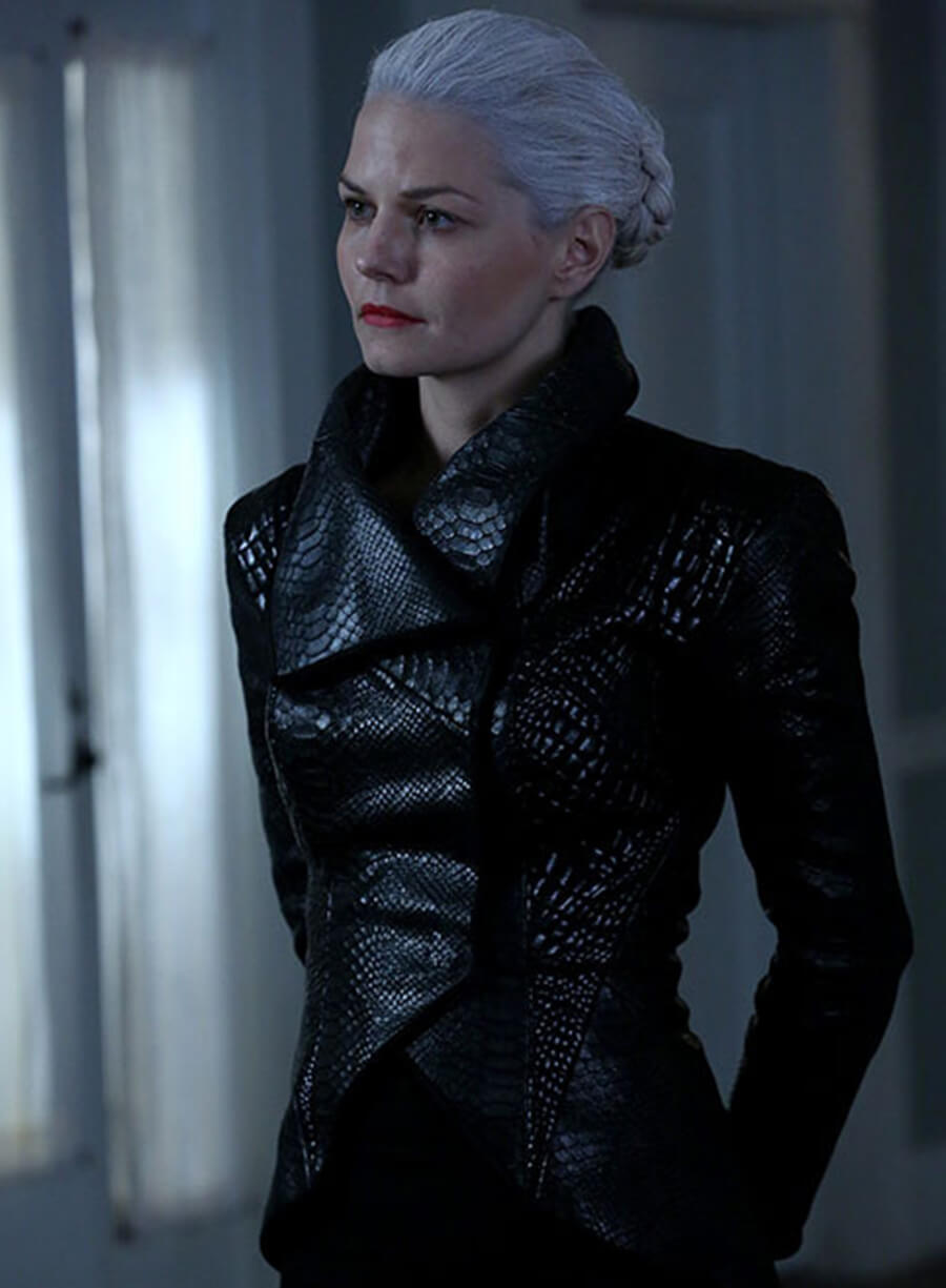 Harpoon Emma Swan Inspired Black Leather Jacket - Once Upon a Time Style