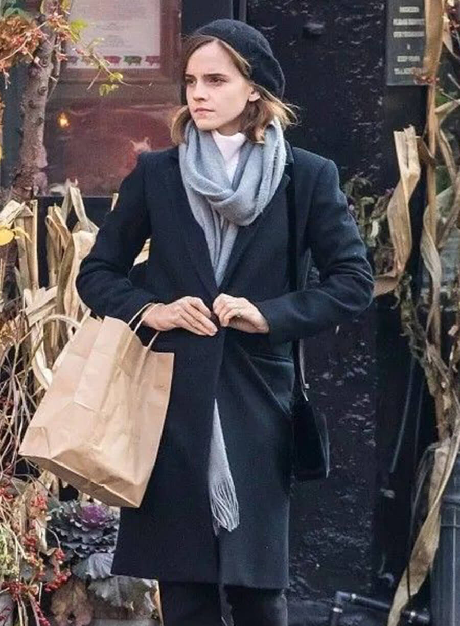 Harpoon Emma Watson Inspired Black Wool Fabric Coat