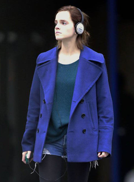 Harpoon Emma Watson Inspired Blue Wool Fabric Coat