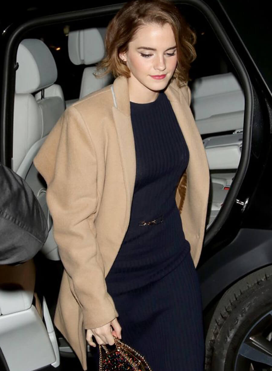 Harpoon Emma Watson Inspired Brown Wool Fabric Coat