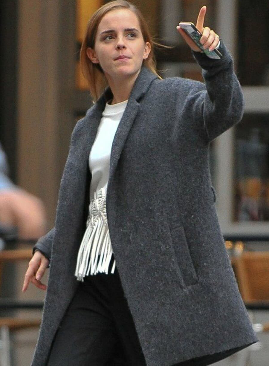 Harpoon Emma Watson Inspired Grey Wool Fabric Coat
