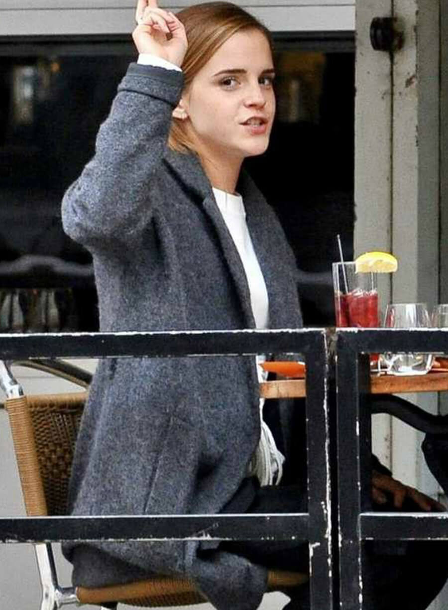 Harpoon Emma Watson Inspired Grey Wool Fabric Coat