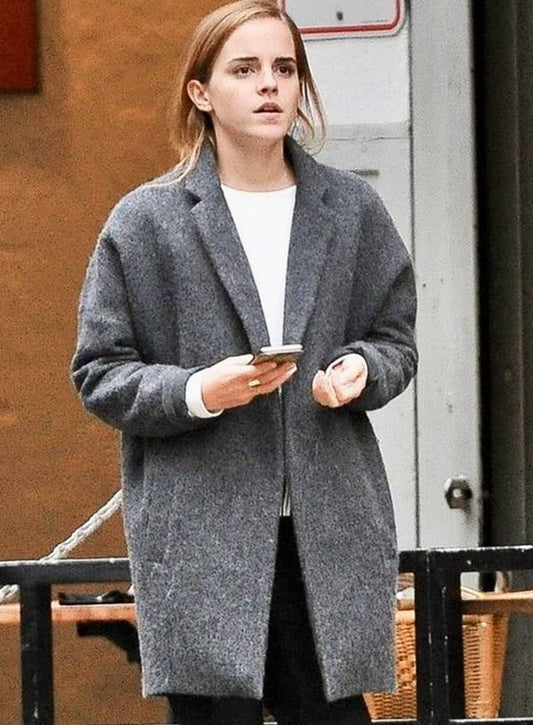 Harpoon Emma Watson Inspired Grey Wool Fabric Coat