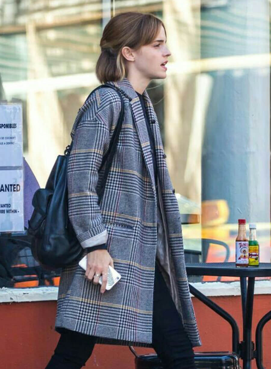 Harpoon Emma Watson Plaid Inspired Multicolor Wool Blend Coat