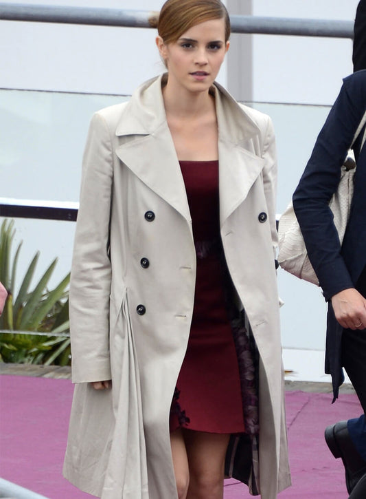 Harpoon Emma Watson Inspired White Cotton Fabric Coat