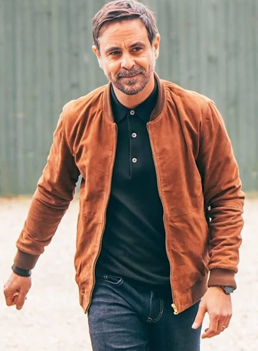 Harpoon Richard Abbot Inspired Brown Bomber Jacket - The Guest 2025 Style