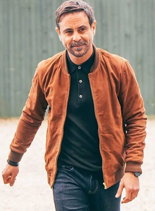 Harpoon Richard Abbot Inspired Brown Bomber Jacket - The Guest 2025 Style