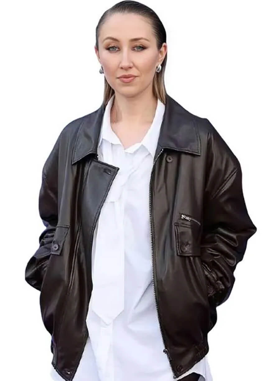 Harpoon Briony Ariston Inspired Black Leather Jacket - Adolescence 2025 Style