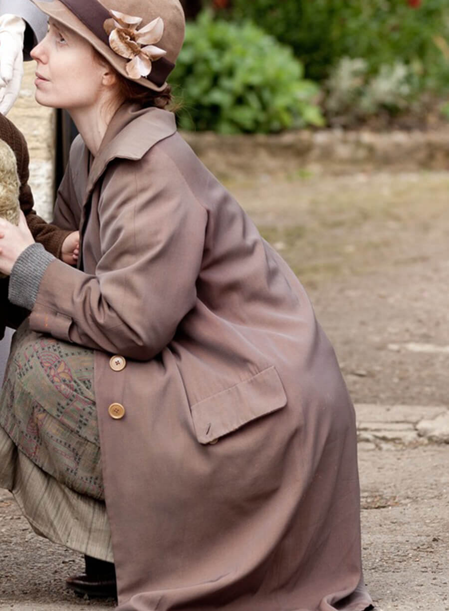 Harpoon Ethel Parks Inspired Brown Cotton Coat - Downton Abbey Style