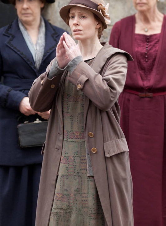 Harpoon Ethel Parks Inspired Brown Cotton Coat - Downton Abbey Style