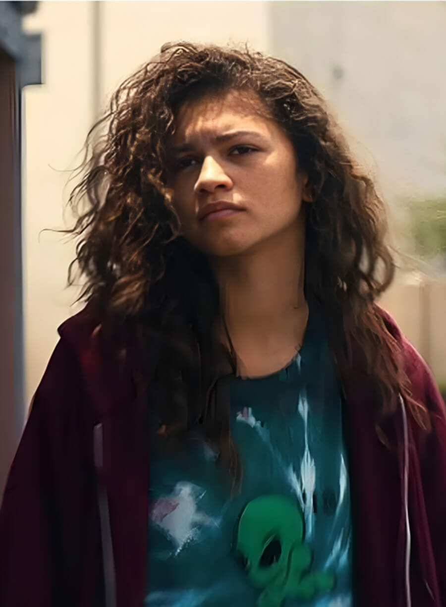 Harpoon Rue Bennet Inspired Purple Hooded Jacket - Euphoria Tv Series Style