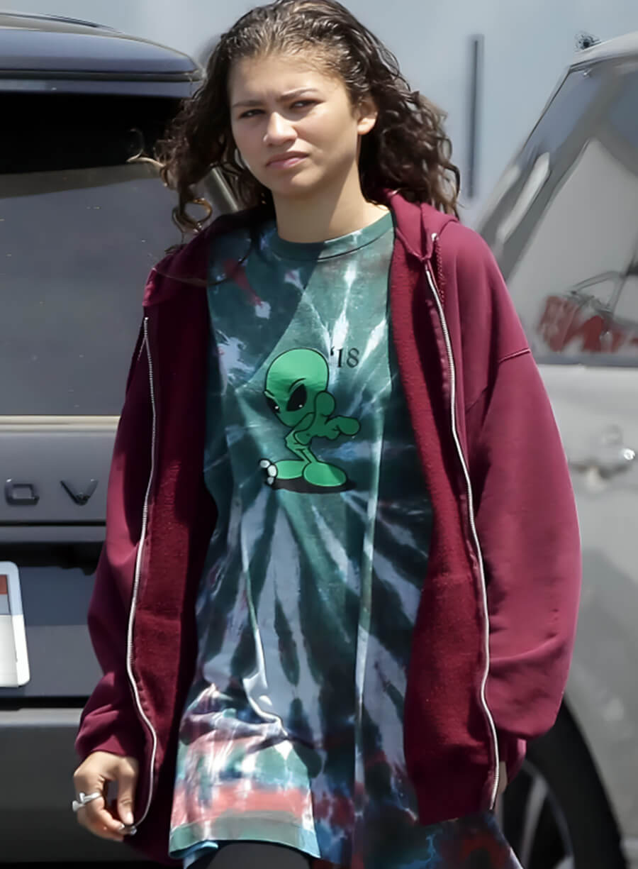 Harpoon Rue Bennet Inspired Purple Hooded Jacket - Euphoria Tv Series Style