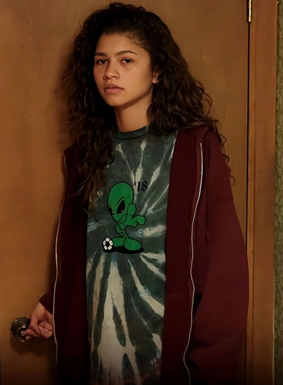 Harpoon Rue Bennet Inspired Purple Hooded Jacket - Euphoria Tv Series Style