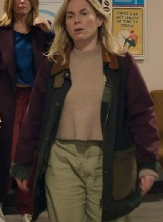 Harpoon Eva Birthistle Inspired Green and Maroon Cotton Jacket - Bad Sisters S02 Style