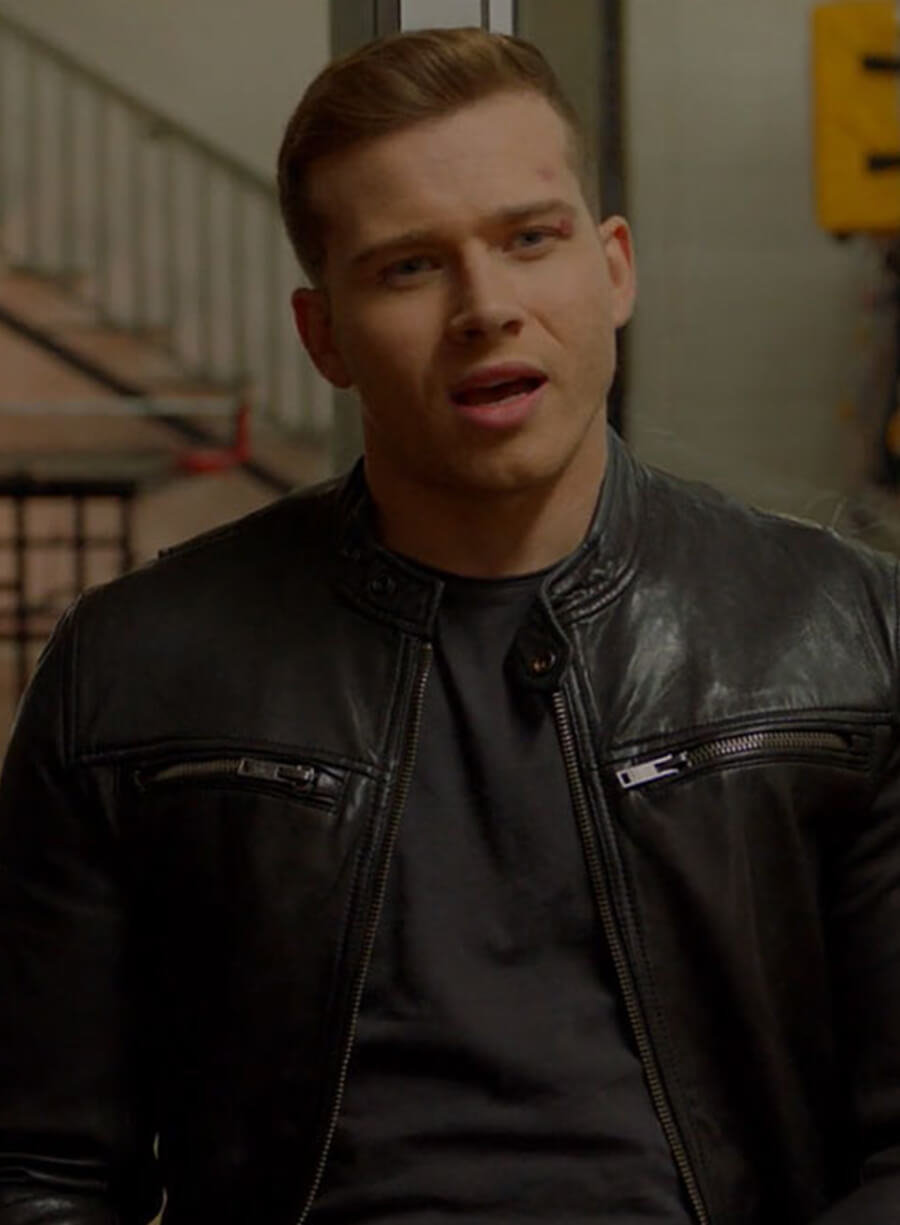 Harpoon Evan Buckley Inspired Black Leather Jacket - 9-1-1 Style