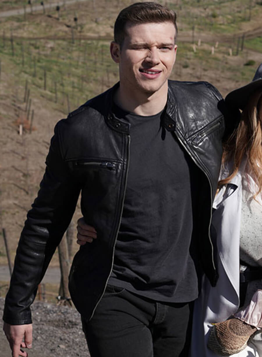 Harpoon Evan Buckley Inspired Black Leather Jacket - 9-1-1 Style