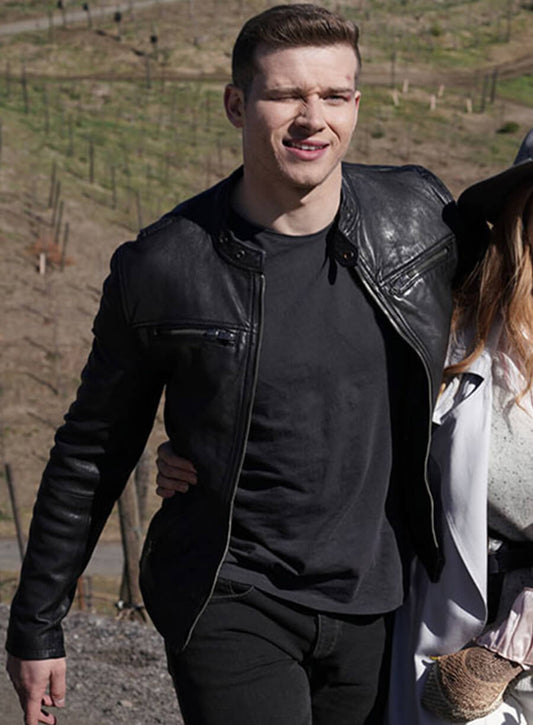Harpoon Evan Buckley Inspired Black Leather Jacket - 9-1-1 Style