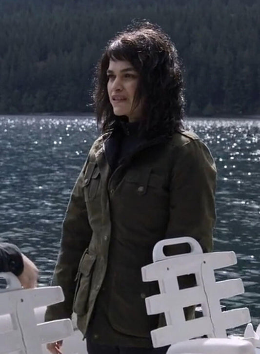 Harpoon Ellen Inspired Green Leather Jacket - The Night Agent S01 Style
